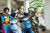 Women bike delivery associates